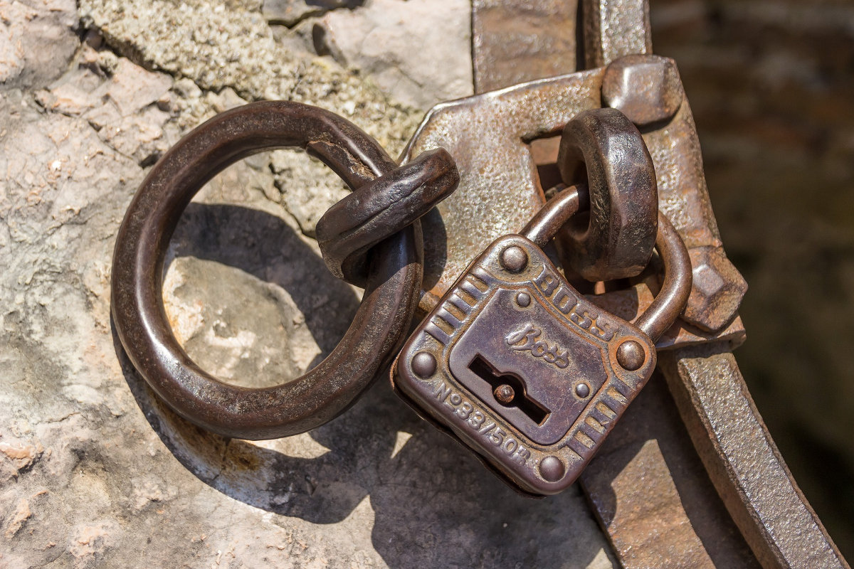 Old buckle and padlock