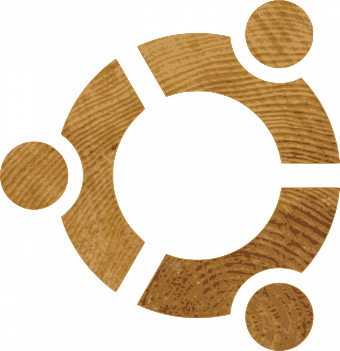 The Ubuntu Logo using a wood texture