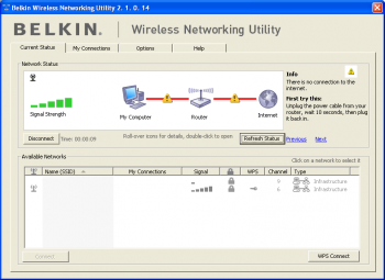 Belking Wireless Networking Utility interface screenshot